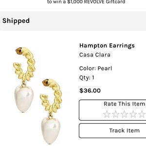 Revolve - Casa Clara Hampton Earrings in Gold Pearl